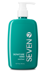 SIGNATURE hand sanitizer – with our signature SEVEN fragrance, aloe vera, jojoba and glycerin